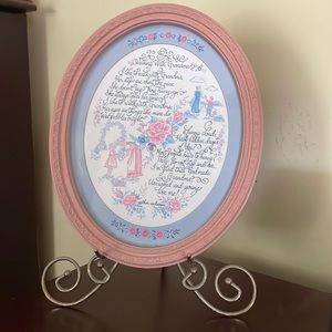 Hallmark “walking with grandma” framed saying with stand